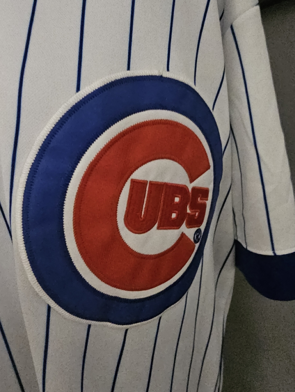 Mitchell & Ness White Jersey with Blue Pinstripes - Picture 2 of 5